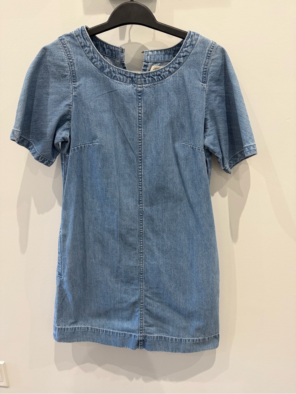 J. Crew Light Blue Short-Sleeve Denim Tee Dress
